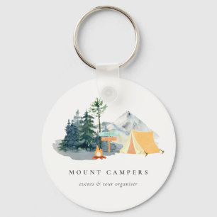 Llavero Campamento de montaña Rustic Pine Woods Watercolor
