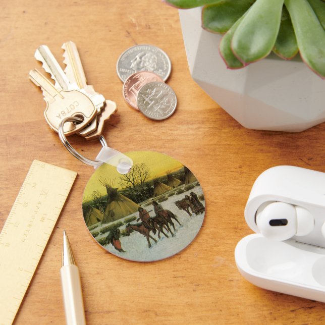 Llavero Campamento Sioux en Wounded Knee por John Hauser (Escritorio )