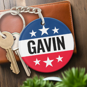 Llavero Campaña Gavin Newsom - Diseño de Ike de época