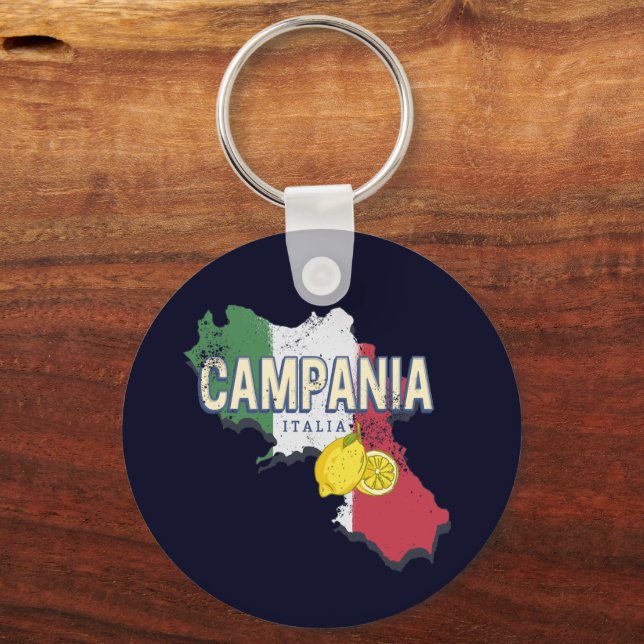 Llavero Campania Italia Región Retro Mapa de recuerdos de  (Anverso)