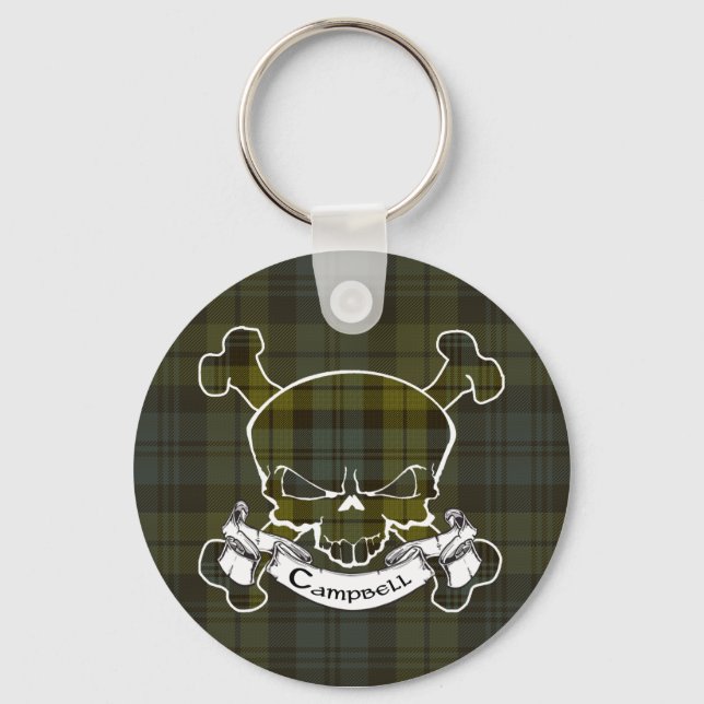 Llavero Campbell Tartan Skull Keyring (Anverso)