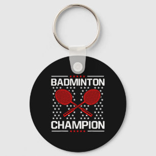 Llavero Campeón de bádminton Jugador de bádminton Volante