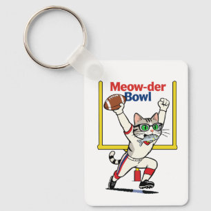 Llavero Campeón del Tazón Meow-der Gato Fútbol Americano 