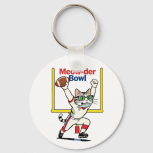 Llavero Campeón del Tazón Meow-der Gato Fútbol Americano 