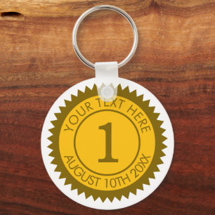 Llavero campeón medalla de oro ganador 1er lugar vencedor