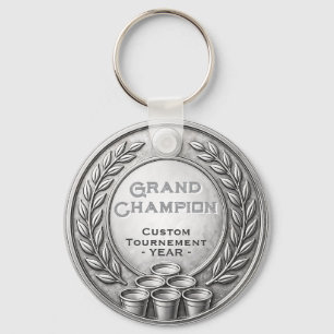 Llavero Campeonato de Torneo de Beer Pong Medalla de Plata