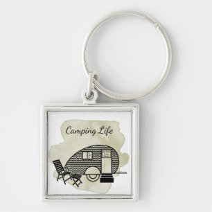 Llavero Camping de caravana de vida remolque retro abstrac