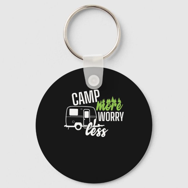 Llavero Camping Wohnwagen "Camp More Worry Less" (Anverso)