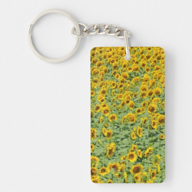 Llavero Campo de girasol amarillo (Frente)