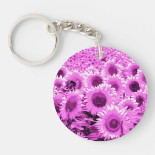 Llavero Campo de girasoles - violeta, orquídea y violeta