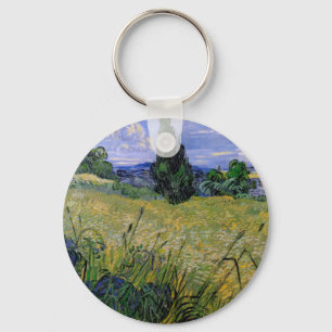 Llavero Campo de trigo verde con ciprés por Vincent van Go