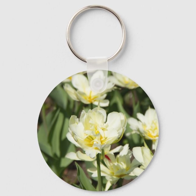 Llavero Campo de tulipanes blancos Foto (Anverso)