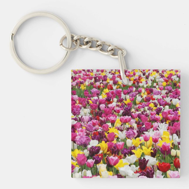 Llavero campo lleno de tulipanes (Frente)