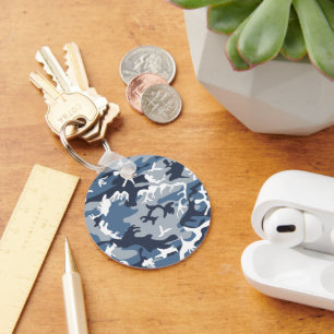 Llavero Camuflaje azul de nieve en invierno, ejército