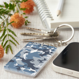 Llavero Camuflaje Azul Nieve Invernal, Militar, Ejército