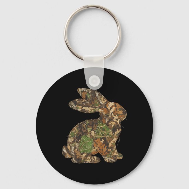 Llavero Camuflaje Conejo de Pascua Patchwork Primavera Con (Anverso)