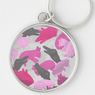 Llavero Camuflaje de Animal Silueta Rosa