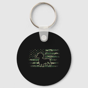 Llavero Camuflaje de bandera americana Dachshund USA perro