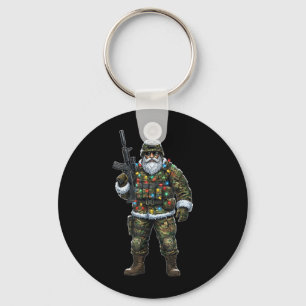 Llavero Camuflaje de Papá Noel Soldado Navidad Militar Caz