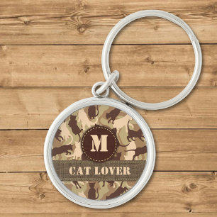Llavero Camuflaje del desierto de los gatos Monograma Keyc
