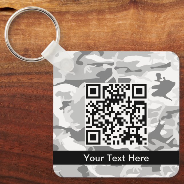 Llavero Camuflaje gris de nieve en invierno, ejército, ejé (Anverso)