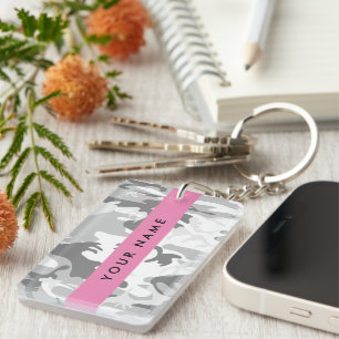 Llavero Camuflaje Gris Nieve de Invierno Personaliza tu no