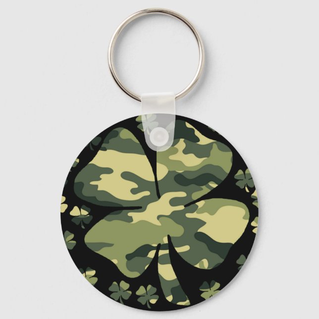 Llavero camuflaje irish cuatro trébol de hojas (Anverso)