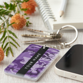 Llavero Camuflaje púrpura Tu nombre Personaliza
