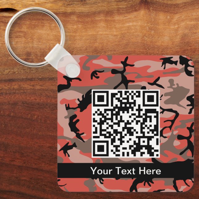 Llavero Camuflaje rojo y marrón, militar, ejército (Anverso)