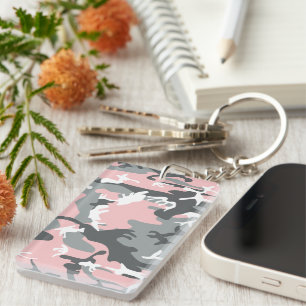 Llavero Camuflaje rosa y gris, ejército, ejército