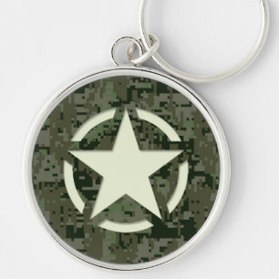 Llavero Camuflaje verde decaótico del esténcil vintage del