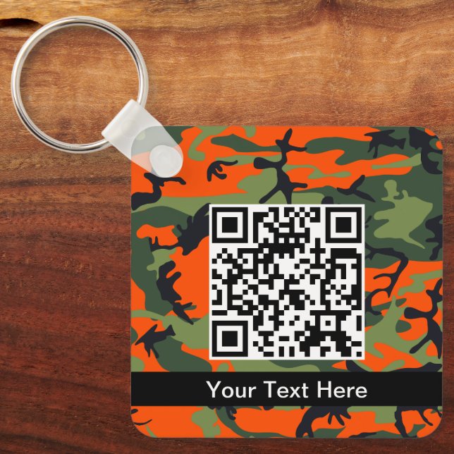 Llavero Camuflaje verde y naranja, Camuflaje, Militar, Ejé (Anverso)