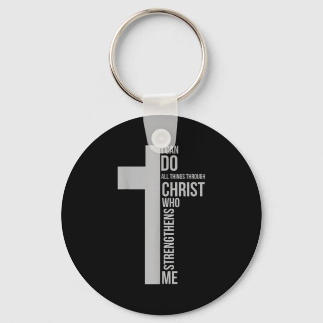 Llavero Can do things through christ who strengthens cross (Anverso)