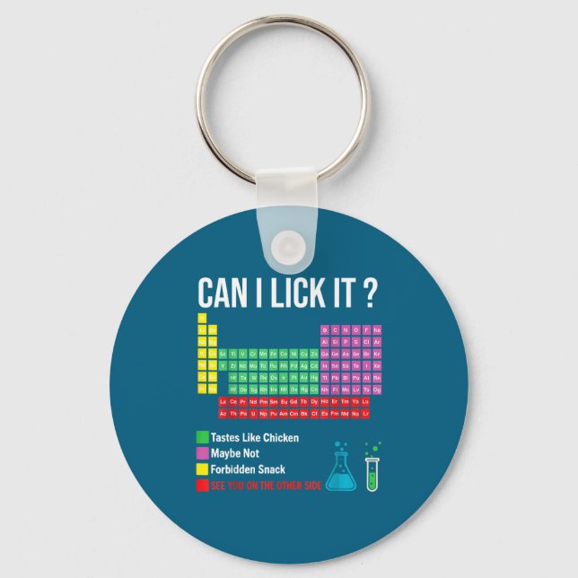 Llavero Can I Lick It Periodic Table Chart Science Teacher (Anverso)