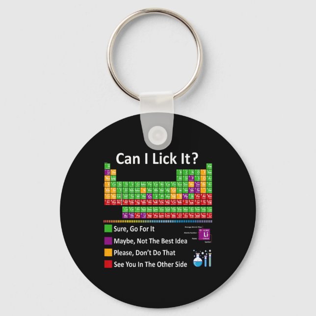 Llavero Can I Lick It Periodic Table Chart Science Teacher (Anverso)