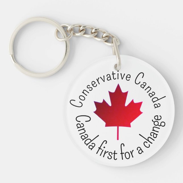 Llavero Canadá conservador. Canadá primero para un cambio. (Frente)