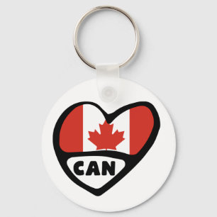 Llavero Canada Country Code Flag Heart Keyring, CAN