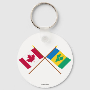 Llavero Canadá y banderas cruzadas San Vicente
