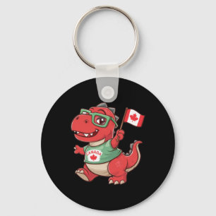 Llavero Canadiense Bandera divertida Red Dinosaur Toddler 