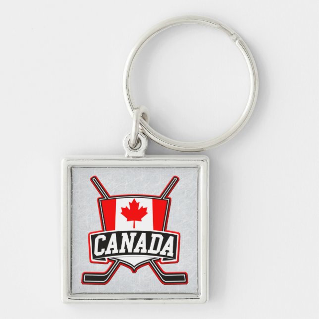 Llavero Canadiense Canada Hockey Flag Keyring (Frente)