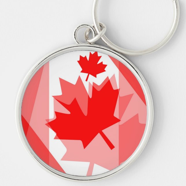 Llavero Canadiense de estilo con capas de hojas de arce ro (Frente)