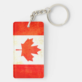 Llavero canadiense de la bandera de la hoja de