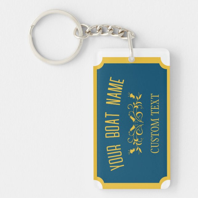 Llavero Canal Boat Personalizado tradicional Rótulo de nom (Frente)