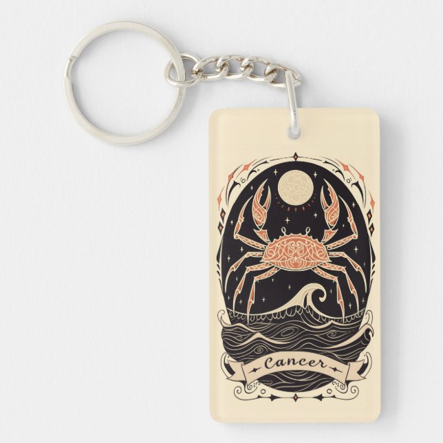 Llavero Cáncer de cadena clave Arte celestial zodiaco (Frente)