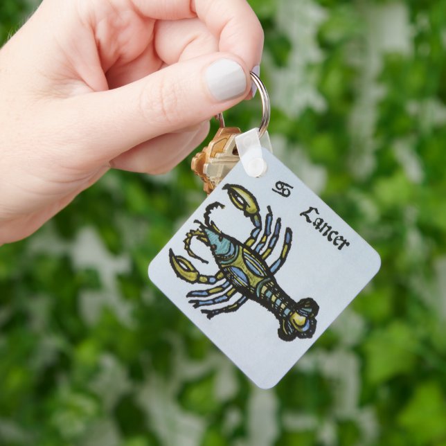 Llavero Cáncer de cangrejo, Rótulo ventilado del zodiaco (Mano)