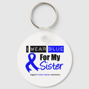 Llavero Cáncer De Colón Que Uso Cinta Azul Para Mi Hermana