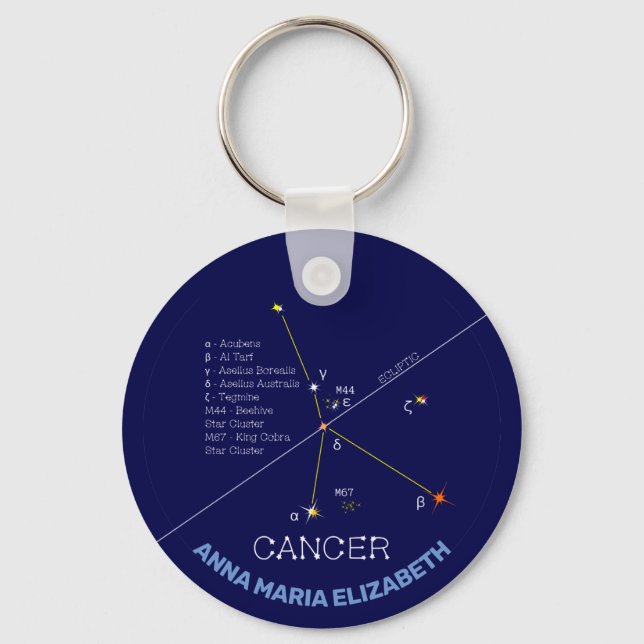 Llavero Cáncer de Constelación Zodiaca (Anverso)