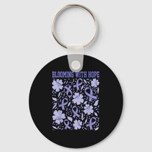 Llavero Cáncer de Estómago Flor De Boho Con Esperanza Peri