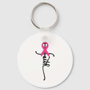 Llavero Cáncer de mama de cinta rosada para sobreviviente