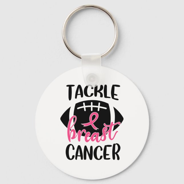 Llavero Cáncer de Mama Sensibilización Caza de Fútbol (Anverso)
